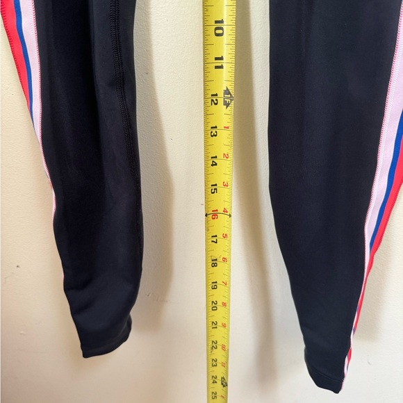 Nike Power Victory Stripe Training Tights Pants Stretch 7/8 Black Multi Red Logo - Picture 14 of 15